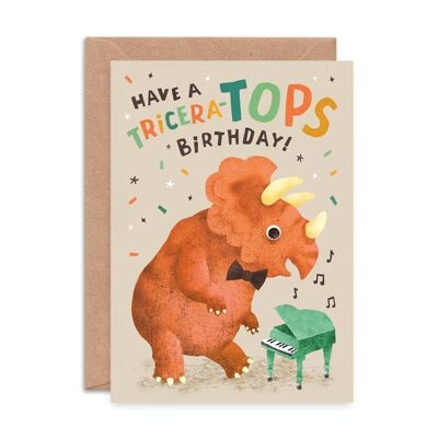 Tarjeta de cumpleaños Tricera-tops