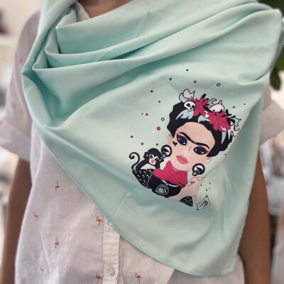 Frida imitation silk scarf