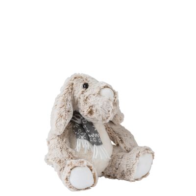 Chien + echarpe peluche marron small