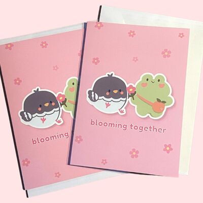 Blooming Together, carte de voeux avec enveloppe A6