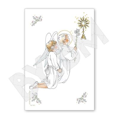 Communion card - "all is grace" - girl