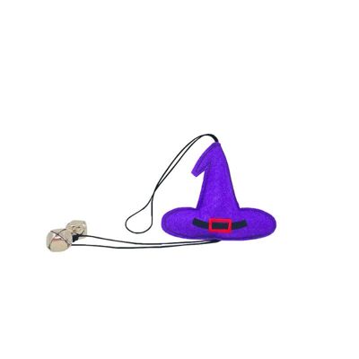 MyMeow - Percha para pomo de puerta con sombrero de bruja y campana