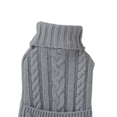 Pitcher knitted button acrylic grey