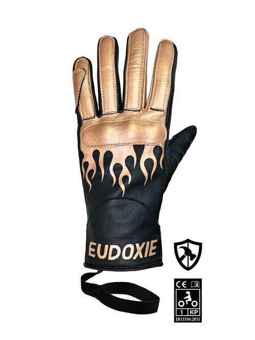 Gants moto homologués 1KP Eudoxie Jody Burn