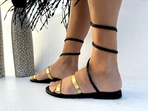 Flat Strappy Lace-Up Sandal : Elpida