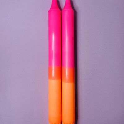 1 candela grande in stick di tintura rosa neon*arancione neon