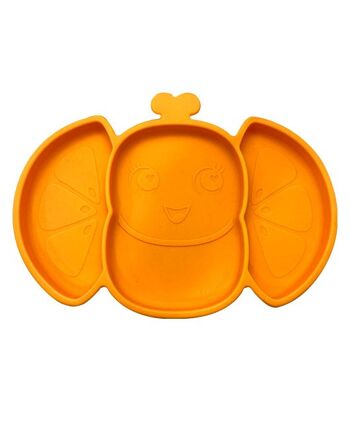 ASSIETTE EN SILICONE ANTIDÉRAPANT ORANGIEFLY FROTIMALS 1