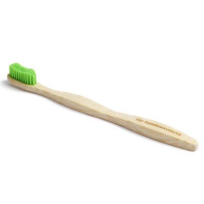 Brosse à dents en bambou durable - Adultes - Poils moyens - Vert