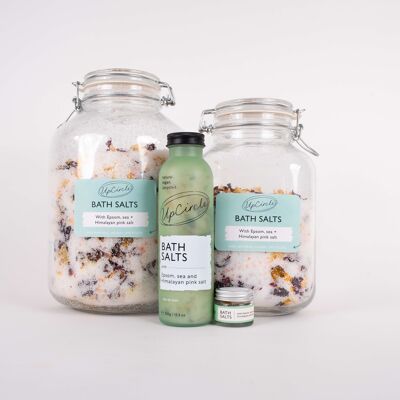 Eco Friendly Bath Salts with Epsom, Sea & Himalayan Pink Salts - 4kg Refill