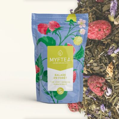 Grüner Tee aromatisiert mit Waldfrüchten, Malve, Veilchen - Waldspaziergang - 100g