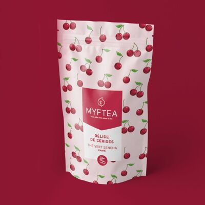 Morello cherry flavored green tea - Cherry delight - 100g