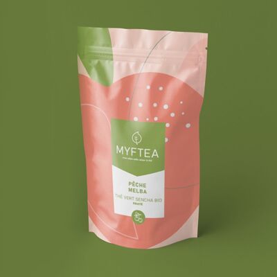 Peach Melba Iced Sencha Tea - ORGANIC - 100g
