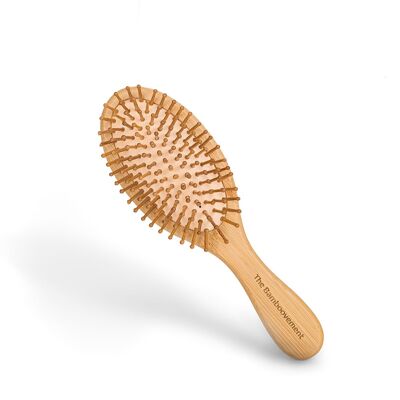 Cepillo de pelo de bambú sostenible y ecológico (ovalado)