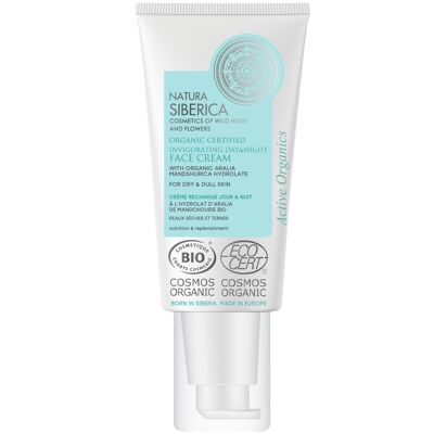 Crema di ricarica giorno e notte biologica per pelli secche e spente con Aralia della Manciuria, 50 ml