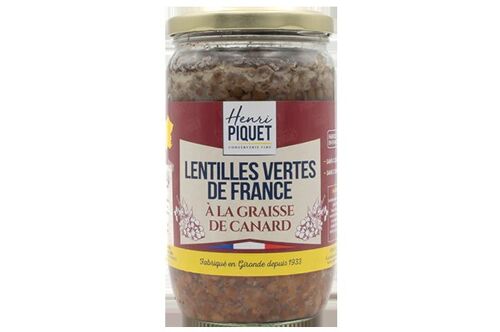 Lentilles vertes de France cuisinées à la graisse de canard