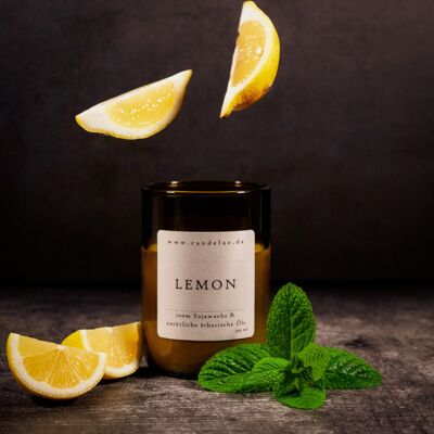 BOUGIE PARFUMÉE CITRON - FRAÎCHE ET ÉNERGÉTIQUE POUR VOTRE MAISON