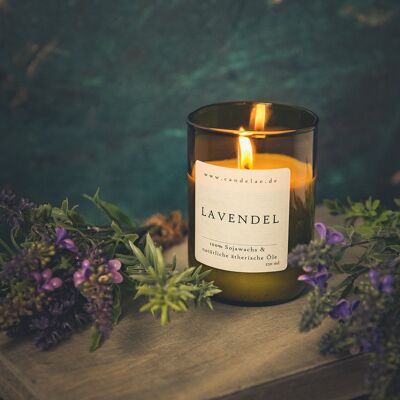NATURAL SCENTED CANDLE LAVENDER BY CANDELAE - PURE RELAXATION