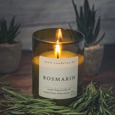 100% HANDMADE ROSEMARY - SOY WAX SCENTED CANDLE - 250 ML - 50 HRS BURN TIME