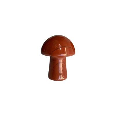 Champignon en cristal sculpté à la main - 2 cm - Jaspe rouge