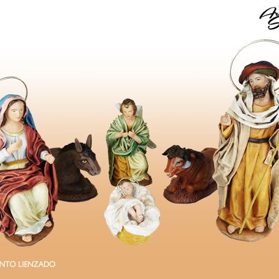 Nacimiento lienzado, figuras del belén