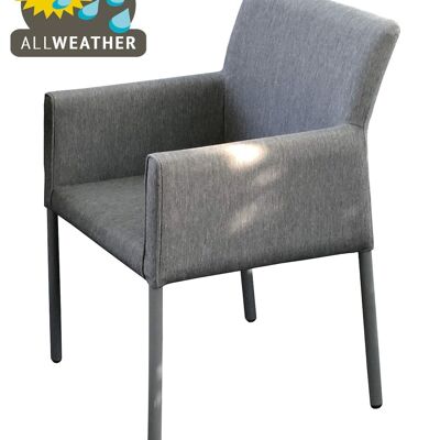 Square dining chair anthracite weatherproof