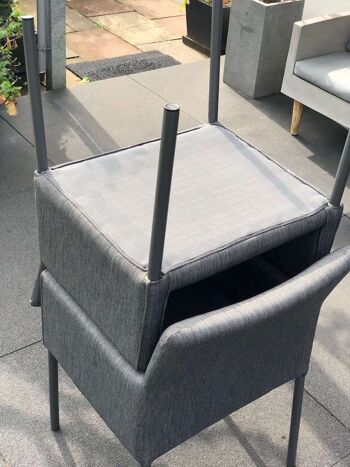 Chaise de salle à manger carrée anthracite résistant aux intempéries 4