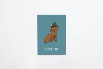 Carte postale en carton épais sous-bock "a Hund bist scho", 1 UE = 10 cartes