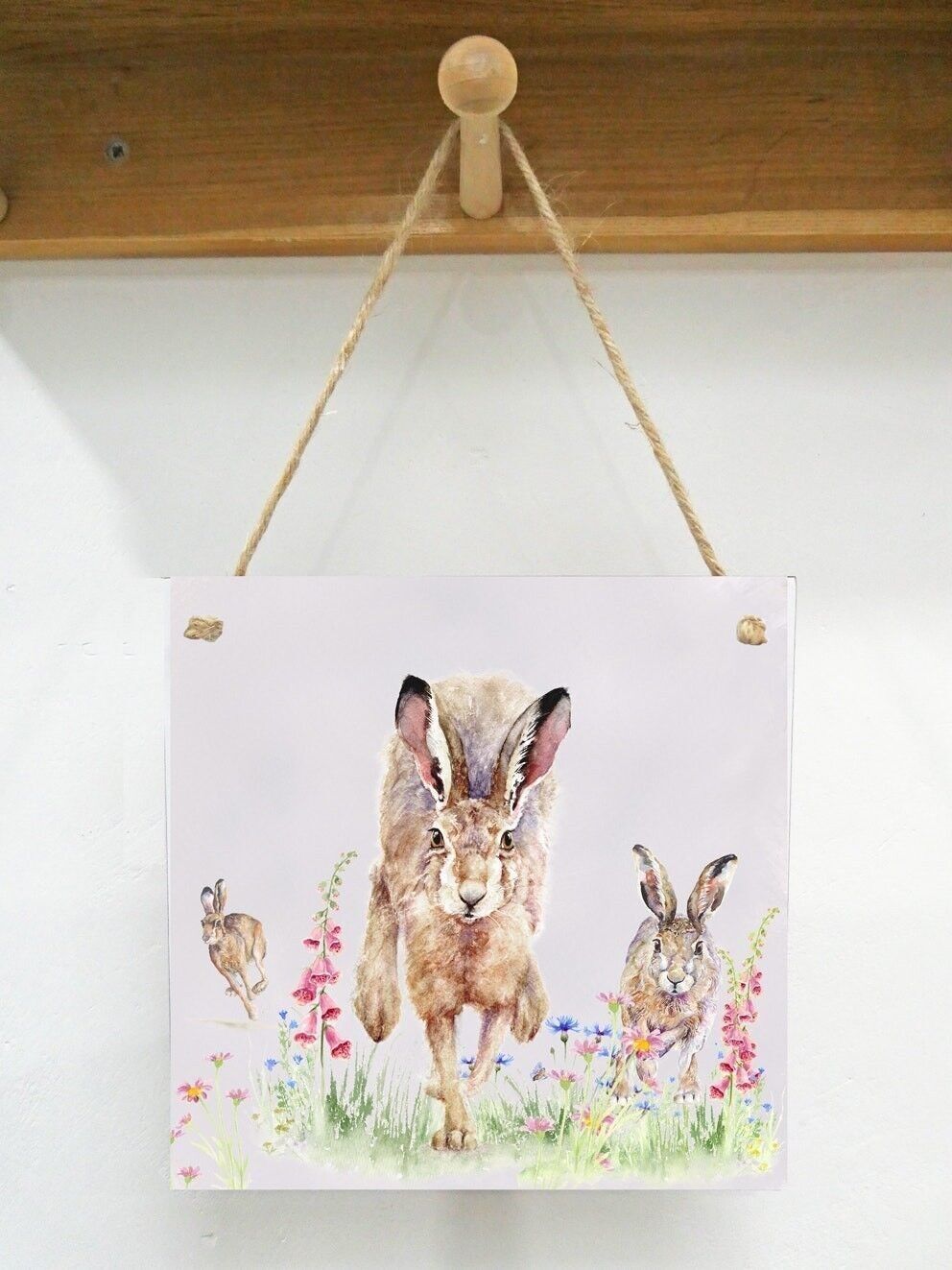 Placa de arte colgante, Araminta, Liebre,