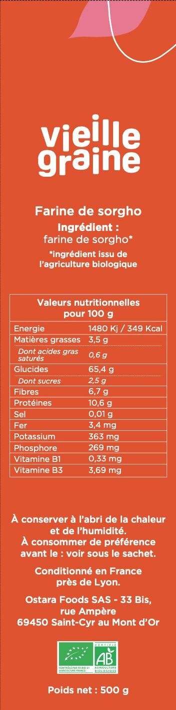 Farine de sorgho bio - 500 g - France