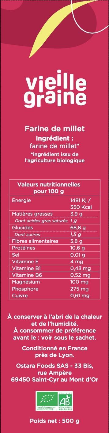 Farine de millet bio - 500 g - France