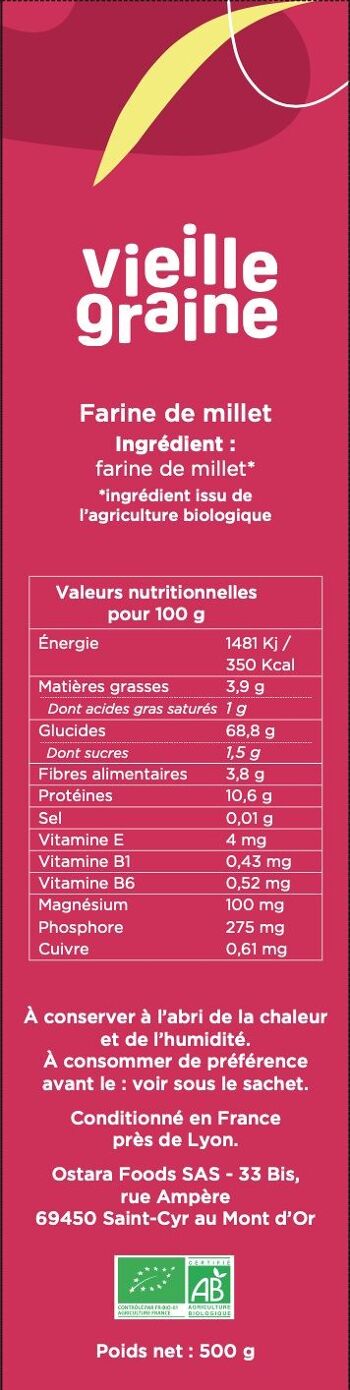 Farine de millet bio - 500 g - France 3