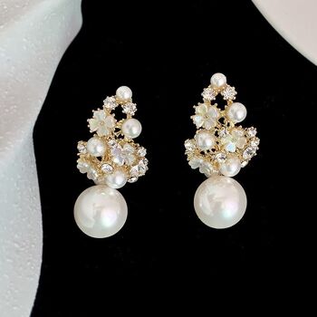 Boucles d'Oreilles Pendantes de Perles de Mode Vintage 3