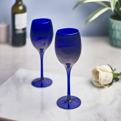 Copa de vino azul (juego de 2)