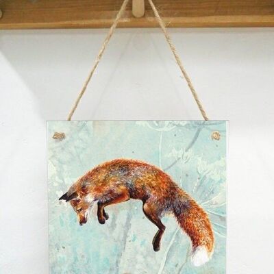 Hanging Art plaque, Felix and the Bee, Fox and Bee