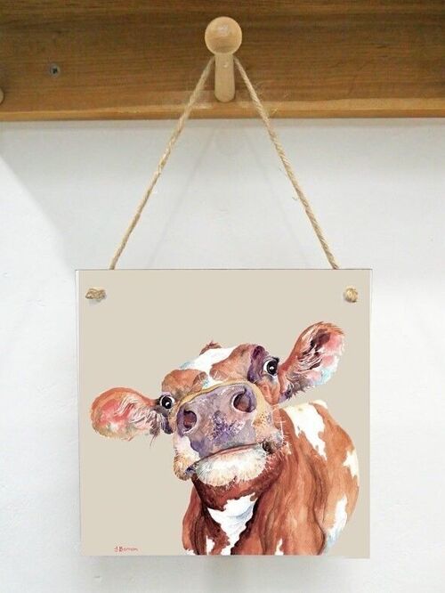 Hanging Art plaque, Keith, Holstein Friesian cow