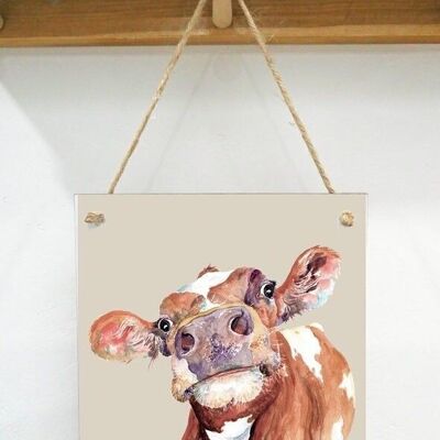 Placa de arte colgante, Keith, vaca Holstein Friesian