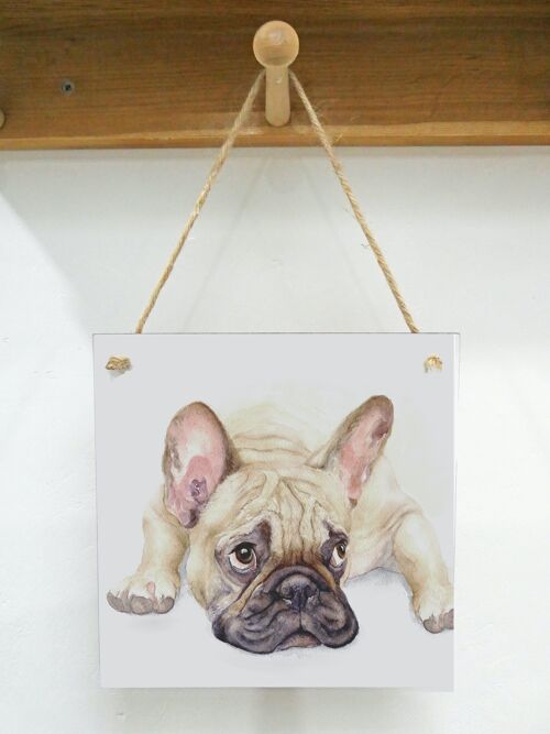 Hanging Art plaque, Gus, French Bulldog