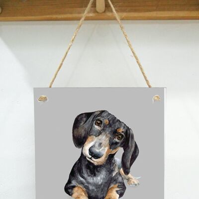 Placa de arte colgante, Raisin, Dachshund