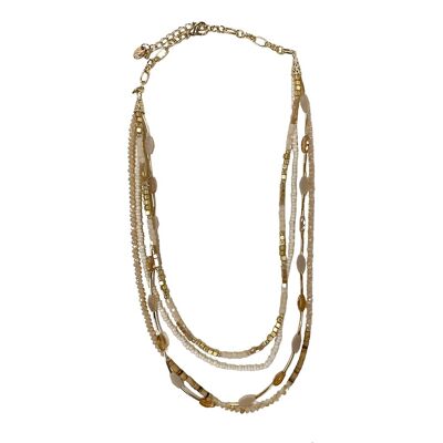 Layered Necklace Rizo - cream