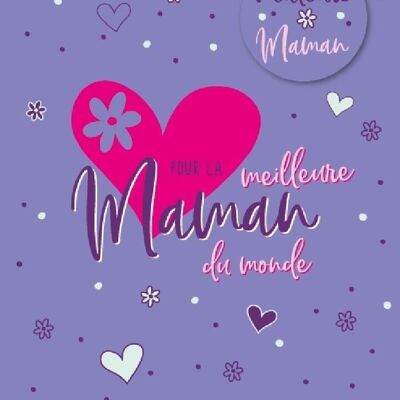 Festa della Mamma - Carta doppia "For the Best Mom" ​​con badge magnetico