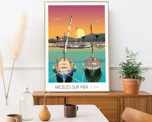Affiche du Port d'Argelès-sur-Mer 30x42cm • Travel Poster
