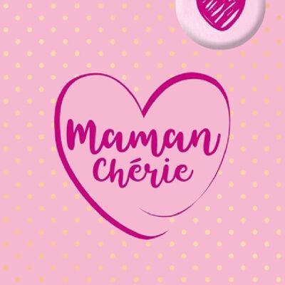 Festa della Mamma - Carta doppia “Darling Mom” con badge magnetico