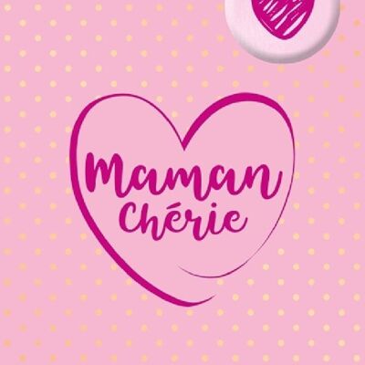 Fête des Mères -Carte double «Maman chérie» avec badge magnétique