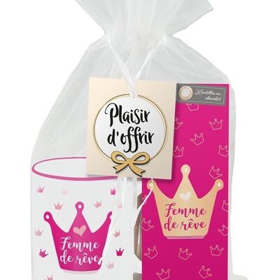 Amour - Set-cadeau Femme de rêve tasse + coeurs gélifiés