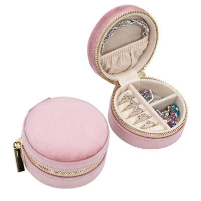 Schmuckkästchen | Samt | Reisetasche | Schmuck Organizer | 8 x 8 x 4,5 cm