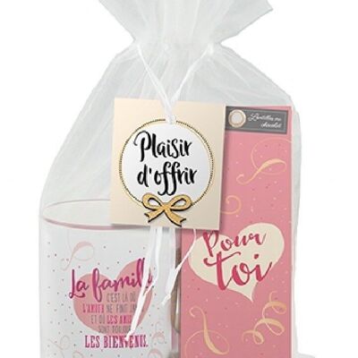 Family - Cup + Chocolate lentils gift set