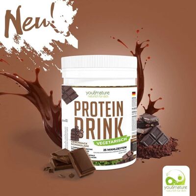 Protein drink with chocolate flavor 100% vegetable protein powder