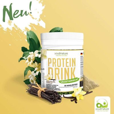 Protein drink with vanilla flavor Vegetable protein powder