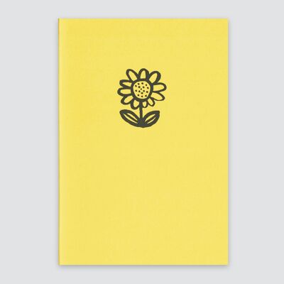 A5 notebook, blank design, Sunflower illustration