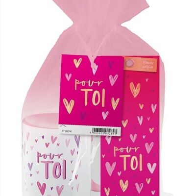 Amor - Set de regalo taza + corazones gelificados “Para ti”